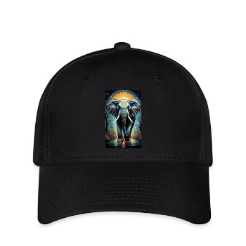Elefant | Wildtier | Afrika | Kindermotive - Flexfit Cap - Schwarz - Vorne