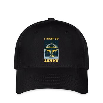 I Want To Leave Humour Burn Out & Escape - Flexfit Cap - black - Front