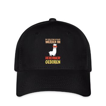 Dezember Geburtstag Alpaka Spruch Lustig - Flexfit Cap - Schwarz - Vorne