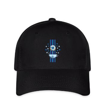 Winter Donut mit Sternen in blau. - Flexfit Cap - Schwarz - Vorne