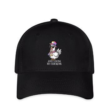 J’aime mes poulets - Dessin animé drôle de poulets - Casquette Flexfit - noir - Devant
