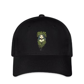 Pflanzenliebe Girl mit Herz Liebe Pflanzen - Flexfit Cap - Schwarz - Vorne