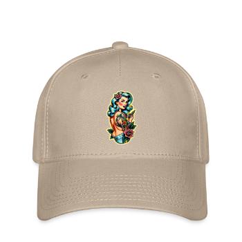 Rockabilly / Pin-up / 50er Jahre - Flexfit Cap - Khaki - Vorne