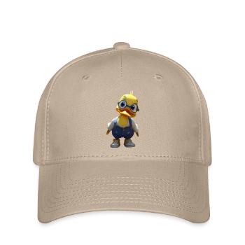 Glasses Duck in Jeans-Overalls - Flexfit Cap - Khaki - Vorne