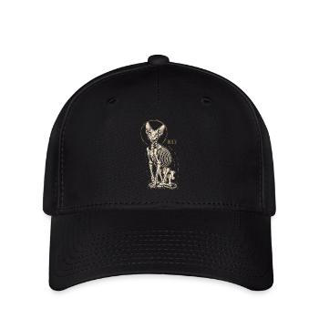Cat Sphinx Skeleton Tattoo - Flexfit Cap - black - Front