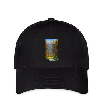 Simulation abstrait nature paysage - Casquette Flexfit - noir - Devant
