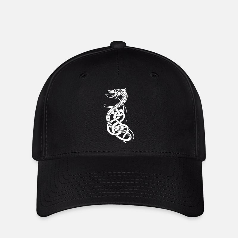 Serpent blanc infini - Casquette Flexfit - noir