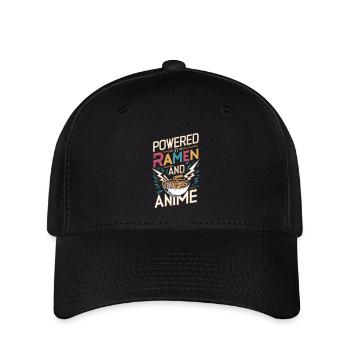 Powered by Ramen and Anime - Flexfit Cap - black - Front