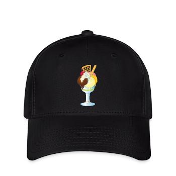 crème glacée - Casquette Flexfit - noir - Devant