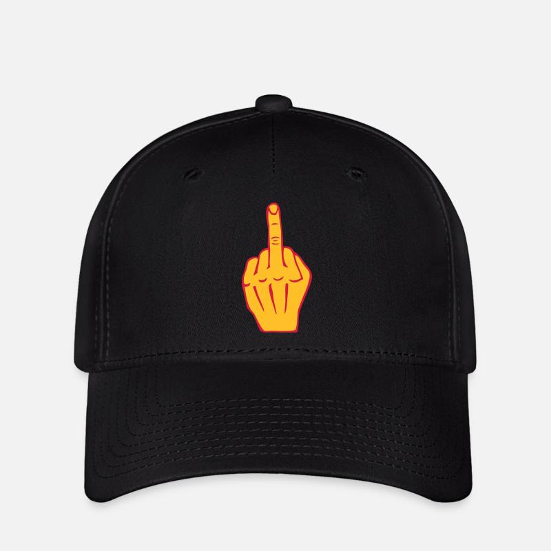 fuck langfinger fornærmelse provokation - Flexfit Cap - sort