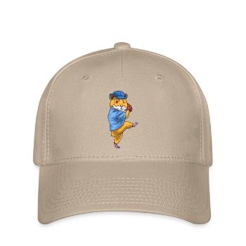 Hamster Baseball Baseball Glove - Flexfit Cap - khaki - Front