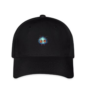 Drôle de monstre poilu avec des yeux écarquillés - Casquette Flexfit - noir - Devant