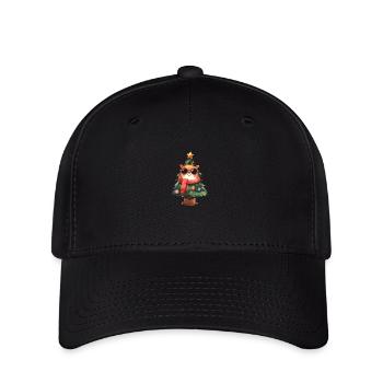 Renne cool dans le sapin de Noël avec écharpe - Casquette Flexfit - noir - Devant