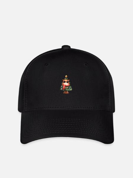 Cooles Rentier im Weihnachtsbaum mit Schal - Flexfit Cap - Schwarz