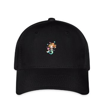 Petite sirène avec sucette - Casquette Flexfit - noir - Devant
