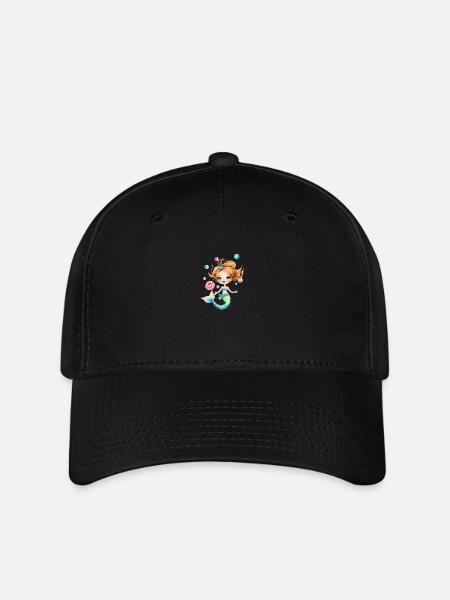 Petite sirène avec sucette - Casquette Flexfit - noir