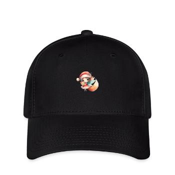 Cute Christmas elven girl with fox baby - Flexfit Cap - black - Front