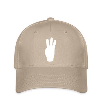 drei Finger Gruß freiheit - Flexfit Cap - Khaki - Vorne