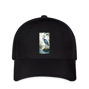 Jeune héron cendré dans la nature - Casquette Flexfit - noir - Devant