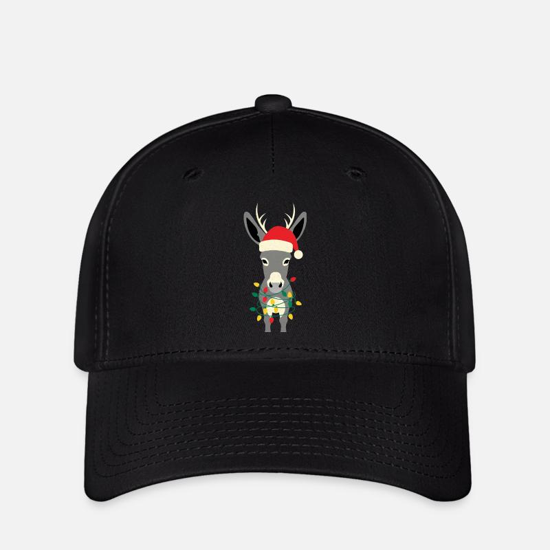 Donkey Elf Noël Drôle Cadeau - Casquette Flexfit - noir