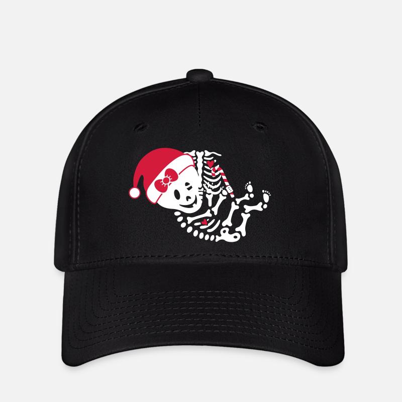 Maternité Squelette cage thoracique - Casquette Flexfit - noir
