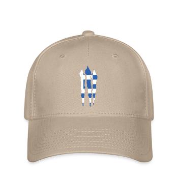 Griechenland Flagge Hellas Athen Griechische Fahne - Flexfit Cap - Khaki - Vorne
