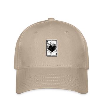 Herz Ass Karte - Flexfit Cap - Khaki - Vorne