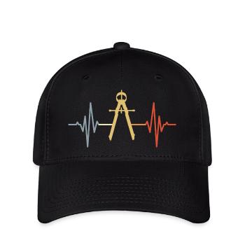 Circle ECG Retro Look - Flexfit Cap - black - Front
