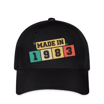 1983 anniversaire 1983 né en 1983 anniversaire - Casquette Flexfit - noir - Devant