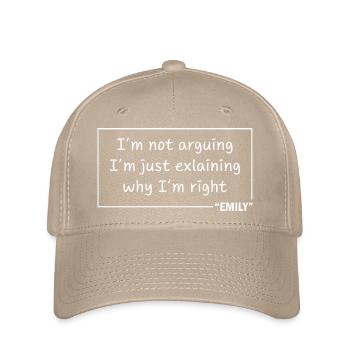 EMILY Quote Personalized Name Funny Birthday Gift - Flexfit Cap - khaki - Front