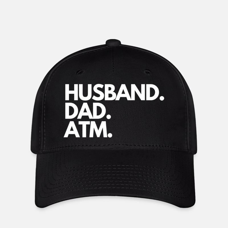 Husband Dad ATM Shirt Dad Gift - Flexfit Cap - black