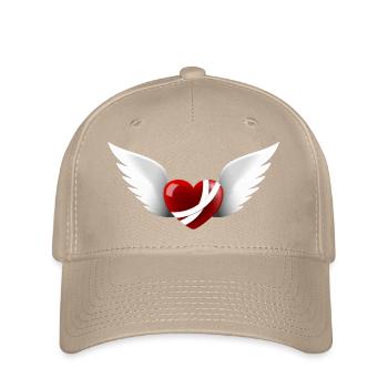 Wounded Heart with Wings - Flexfit Cap - khaki - Front
