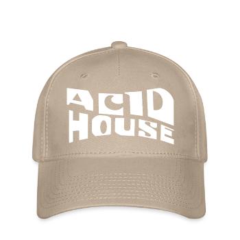 Acid House Retro-Typografie - Flexfit Cap - Khaki - Vorne