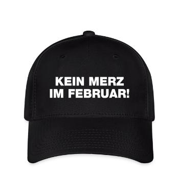 Kein Merz im Februar - nein zu Merz - Flexfit Cap - Schwarz - Vorne
