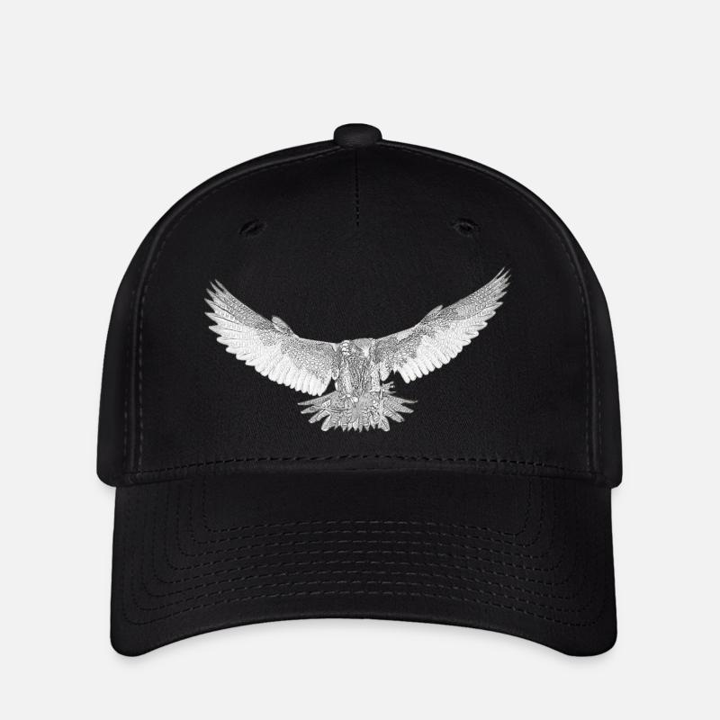 Falke gezeichnet - Flexfit Cap - Schwarz