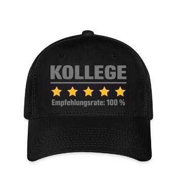 Empfehlungsrate 100 Prozent - kollege - Flexfit Cap - Schwarz - Vorne