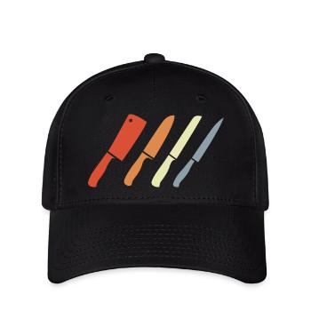 Retro Messer Set - Flexfit Cap - Schwarz - Vorne