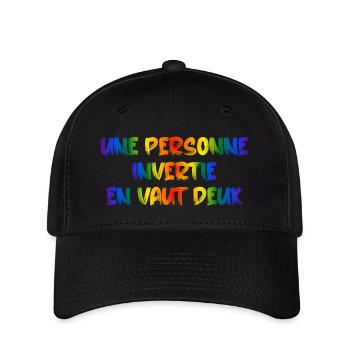 Une personne invertie en vaut deux - Casquette Flexfit - noir - Devant