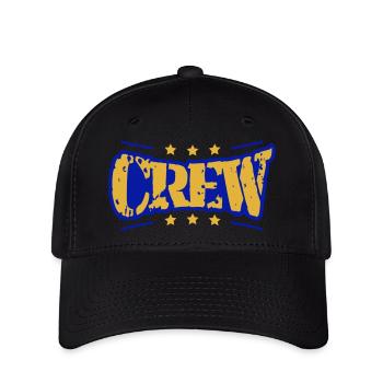 Crew Star Logo Cool Team Friends Groupe Stamp - Casquette Flexfit - noir - Devant
