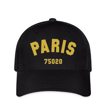 20e arrondissement de PARIS - Casquette Flexfit - noir - Devant