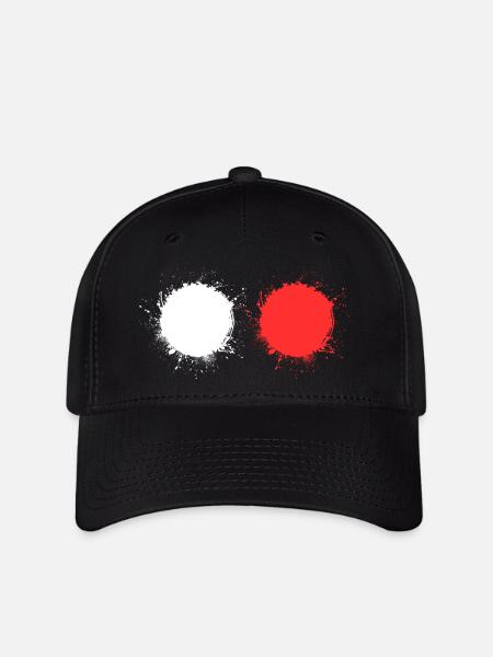 Weiß Rot - Flexfit Cap - Schwarz