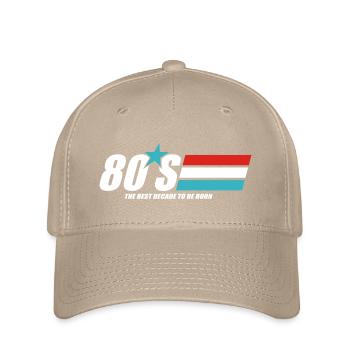 80er Jahre Jahrzehnt Grafik - Flexfit Cap - Khaki - Vorne