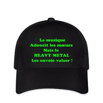 La musique adoucit les mœurs vert - Casquette Flexfit - noir - Devant