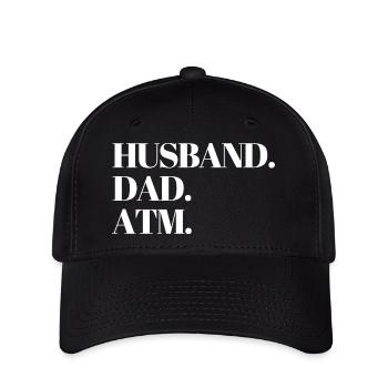 Husband Dad Atm Lustige Vatertags Geschenkidee - Flexfit Cap - Schwarz - Vorne