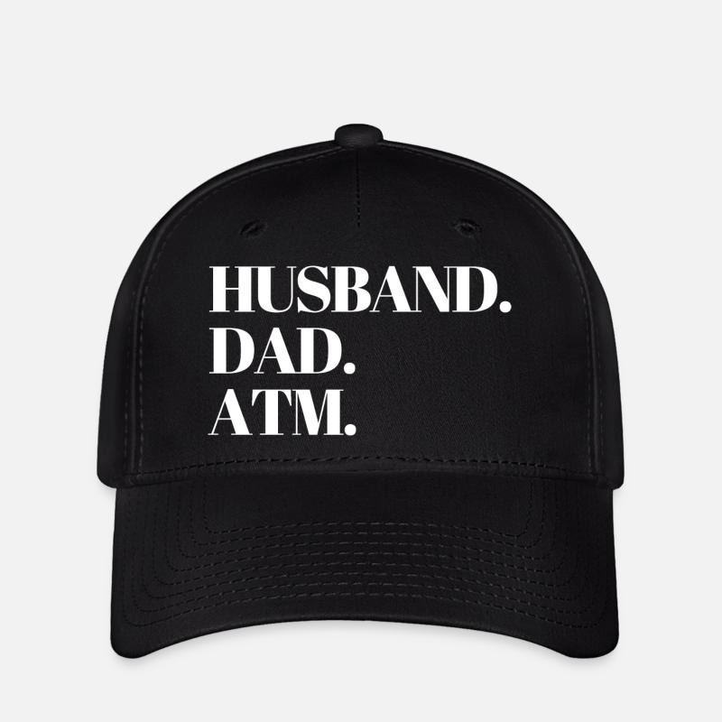 Husband Dad Atm Lustige Vatertags Geschenkidee - Flexfit Cap - Schwarz