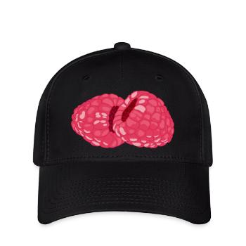 Framboises - Casquette Flexfit - noir - Devant