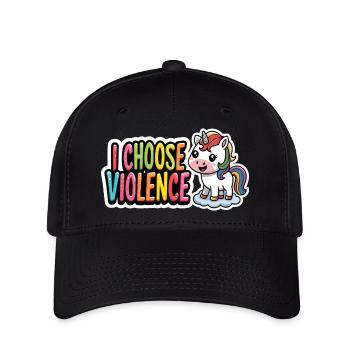 Funny Cute Moody Unicorn Unisex T-shirt - Flexfit Cap - black - Front