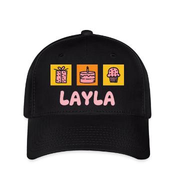 Layla als Vorname - Flexfit Cap - Schwarz - Vorne