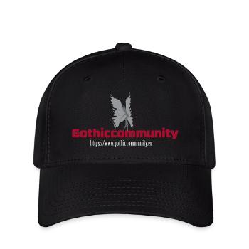 Logo_mit_Engel_und_Adresse - Casquette Flexfit - noir - Devant