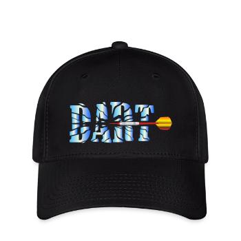 Dart Dartpfeil Geschenk - Flexfit Cap - Schwarz - Vorne